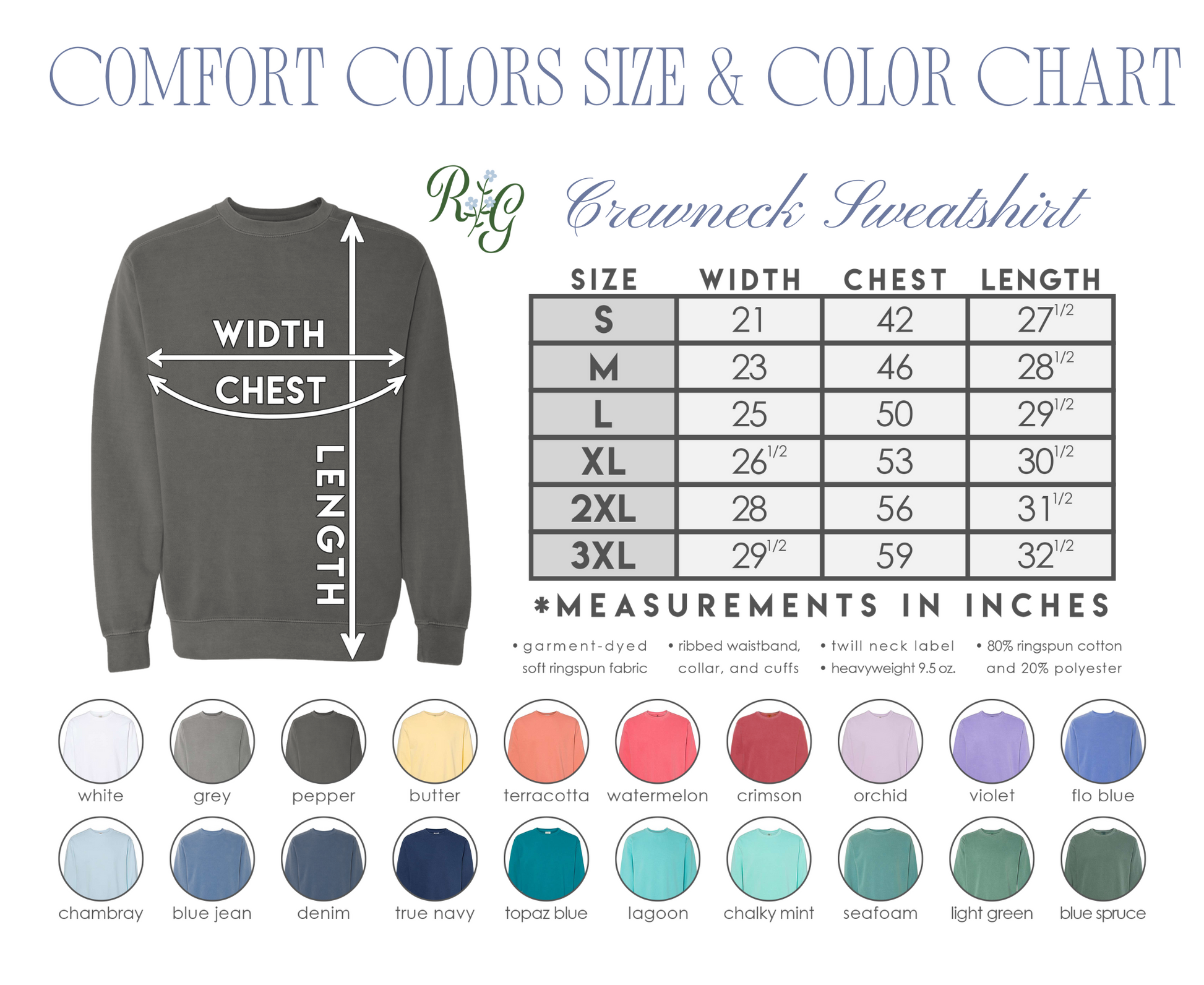 Custom Comfort Colors® Sweatshirt – Multiple Colors Available